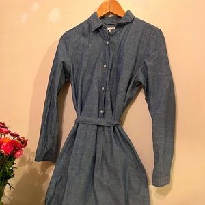 Gap - Buttondown Shirt Dress - Dusty Blue - Small